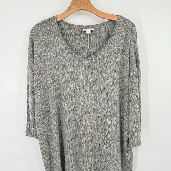 Pure J Jill Gray V-Neck linen Knit Tunic dress size large 3/4 sleeve womens - Picture 4 of 9